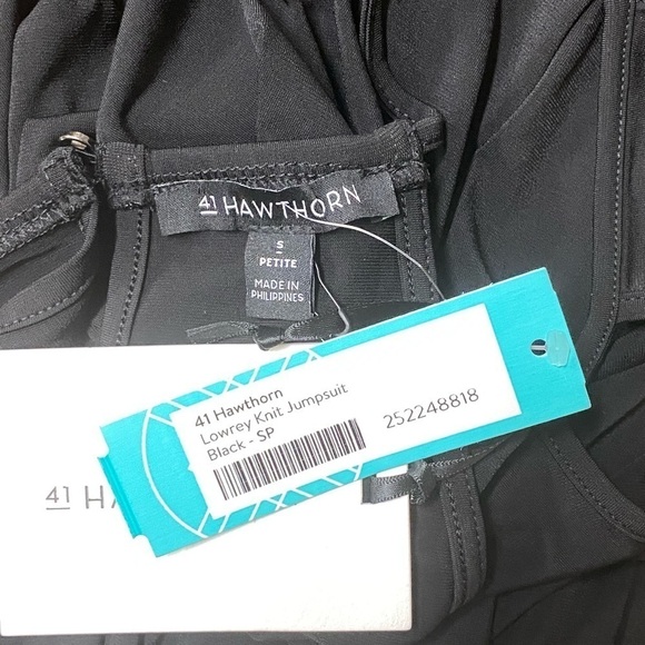 New 41Hawthorn Lowrey Knit Sleeveless Jumpsuit W/Pockets Black Size Small Petite - Picture 4 of 6